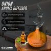 Experience relaxation with the WM016B Wood Grain Hollow Aroma Diffuser by SUJA GLOBAL. Featuring ultrasonic fine mist technology, 7-color LED lighting.