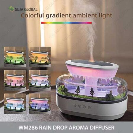 Experience the tranquility of the WM286 Raindrop Aroma Diffuser — a soothing blend of aromatherapy, humidifier with calming sound effects.