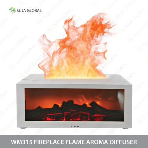 Experience the warmth and tranquility of the SUJA GLOBAL WM315 Fireplace Flame Aroma Diffuser. Featuring a 3D flame effect, 150ml essential oil capacity.