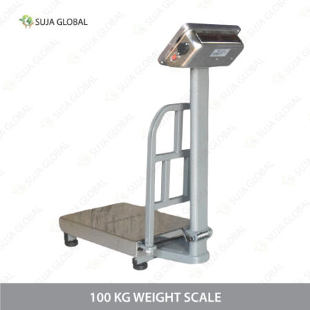 Buy 100 Kg Heavy Duty Digital Platform Weight Scale with MS & SS heavy body, stable wheels, dual display, Perfect for warehouses, and industrial use.