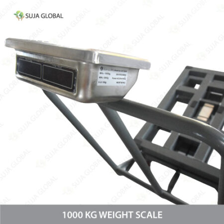 Buy 1000 Kg Heavy Duty Digital Platform Weight Scale with MS heavy body, moveable wheels, dual display, Perfect for warehouses, and industrial use.