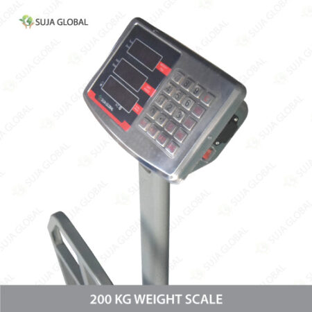 Buy 200 Kg Heavy Duty Digital Platform Weight Scale with MS & SS heavy body, stable wheels, dual display, Perfect for warehouses, and industrial use.