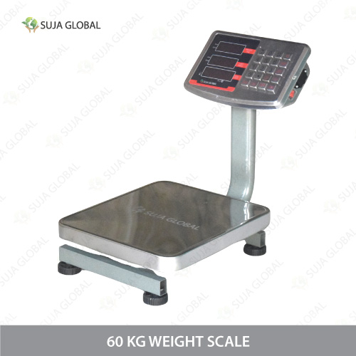 Buy 60 Kg Heavy Duty Digital Platform Weight Scale with MS & SS heavy body, stable wheels, dual display, Perfect for warehouses, and industrial use.